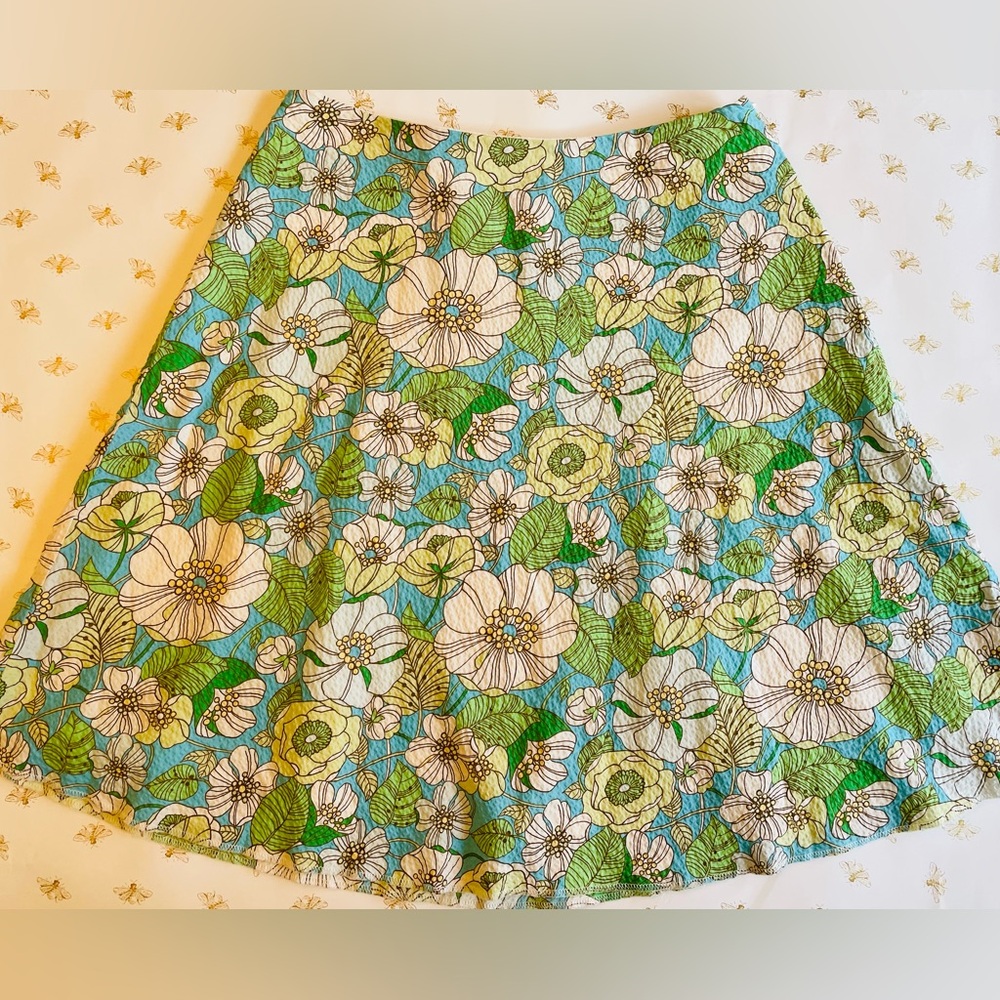 GAP Floral A-Line Skirt - Green and Blue